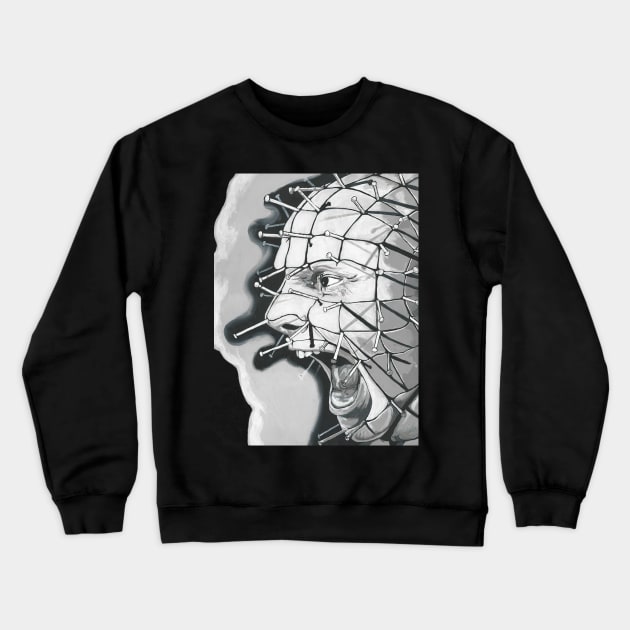 I. Am. Pain.  Screaming Hellraiser Pinhead Crewneck Sweatshirt by CryptRottedBones